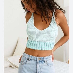 Free People Intimately Here All Day Knit Bralette Brami Crop Top Size Small